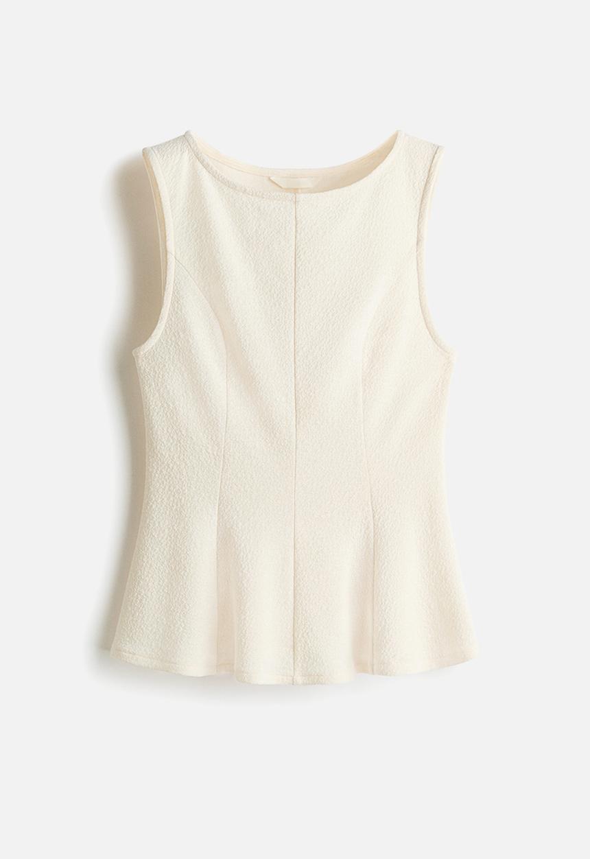 H&M - Sleeveless peplum top - cream