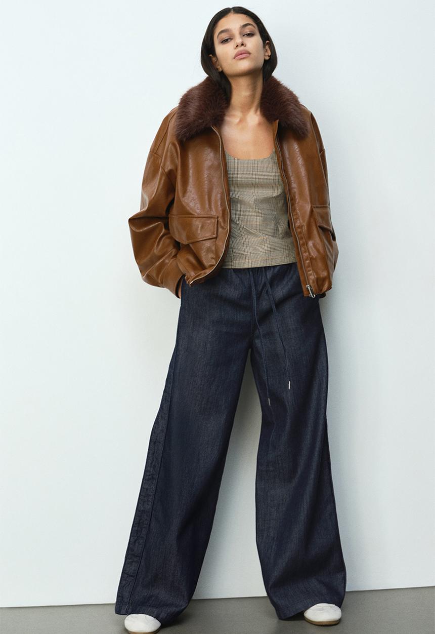 H&M - Denim drawstring trousers - dark denim blue