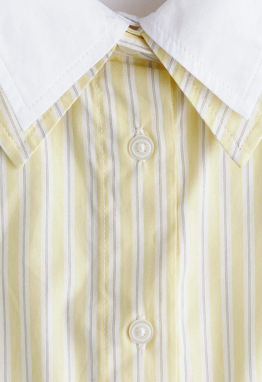 H&M - Layered-look poplin shirt - light yellow/striped