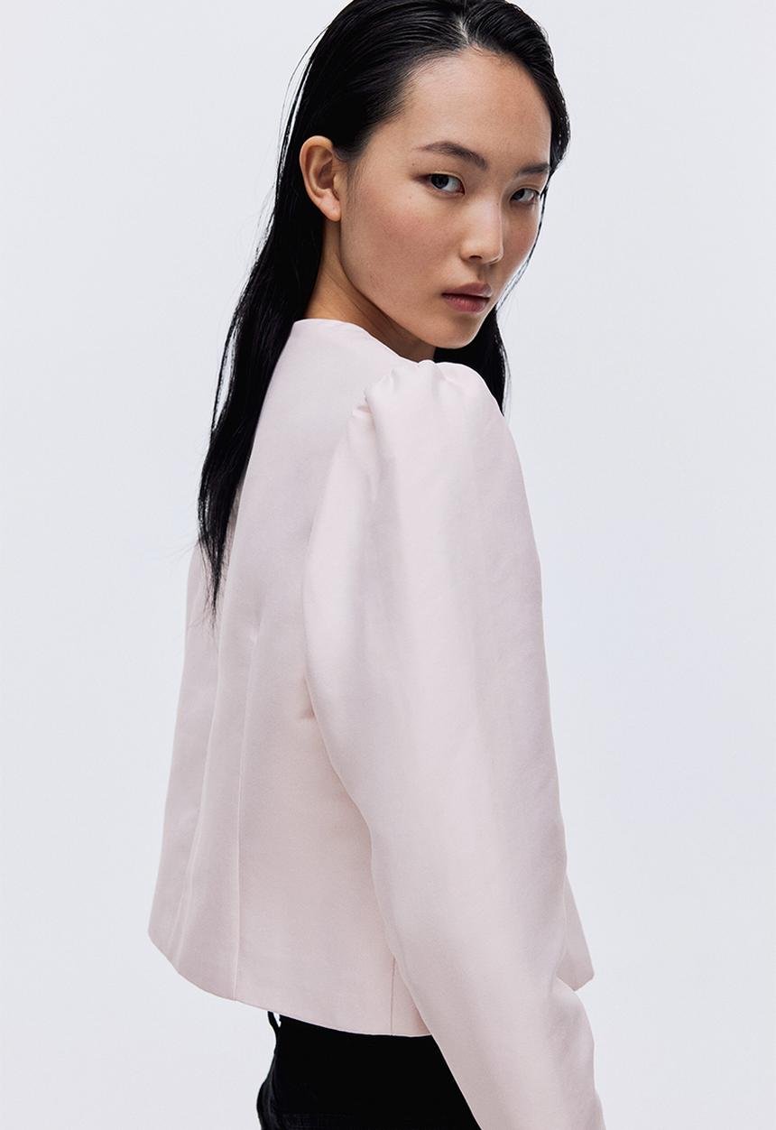 H&M - Tie-front jacket - powder pink