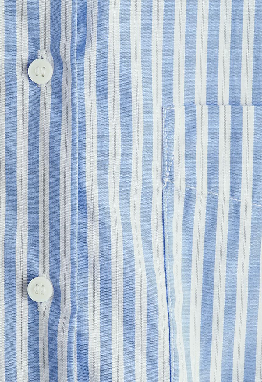 H&M - Oversized poplin shirt - blue/striped