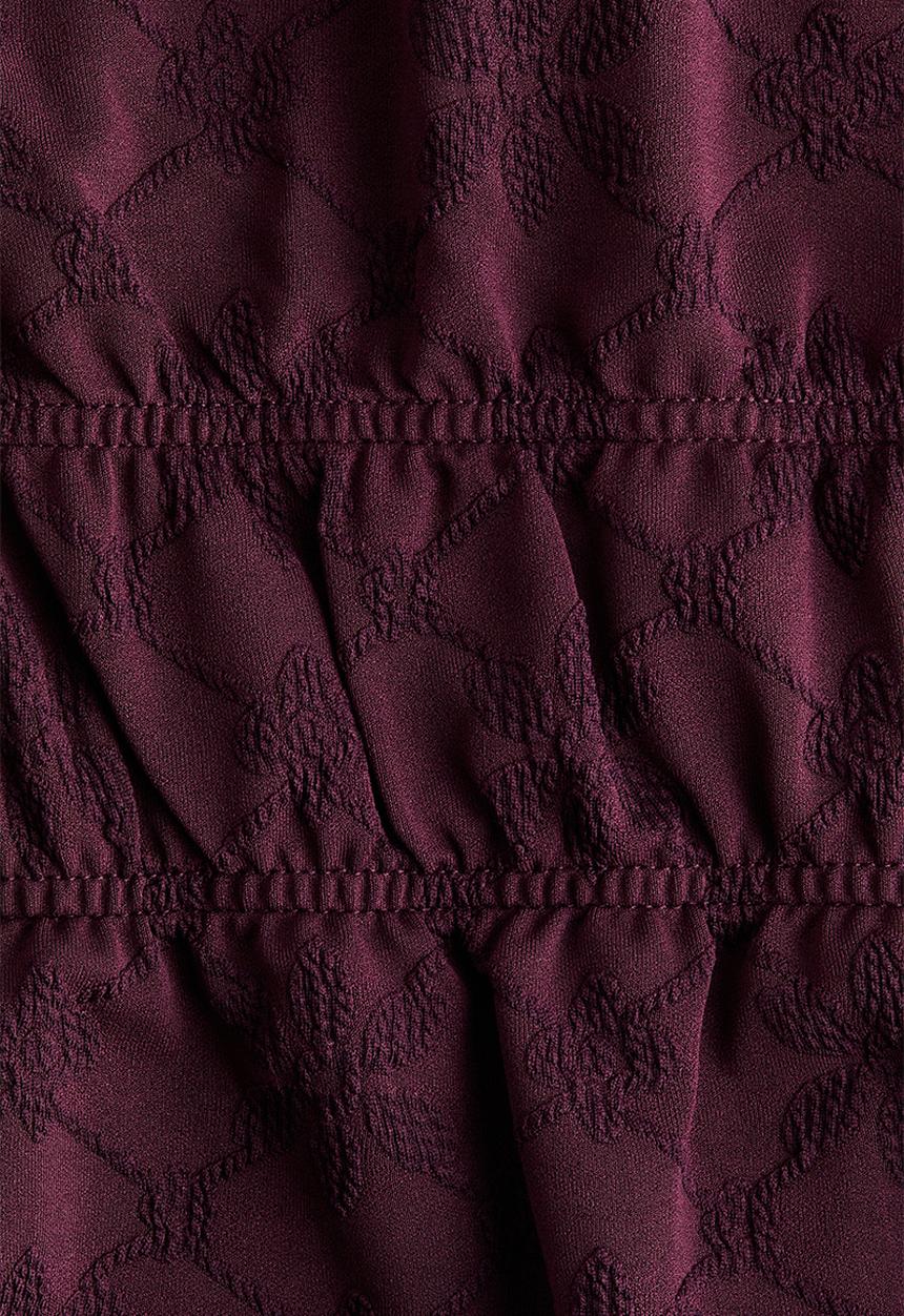 H&M - Tie-front top - plum red