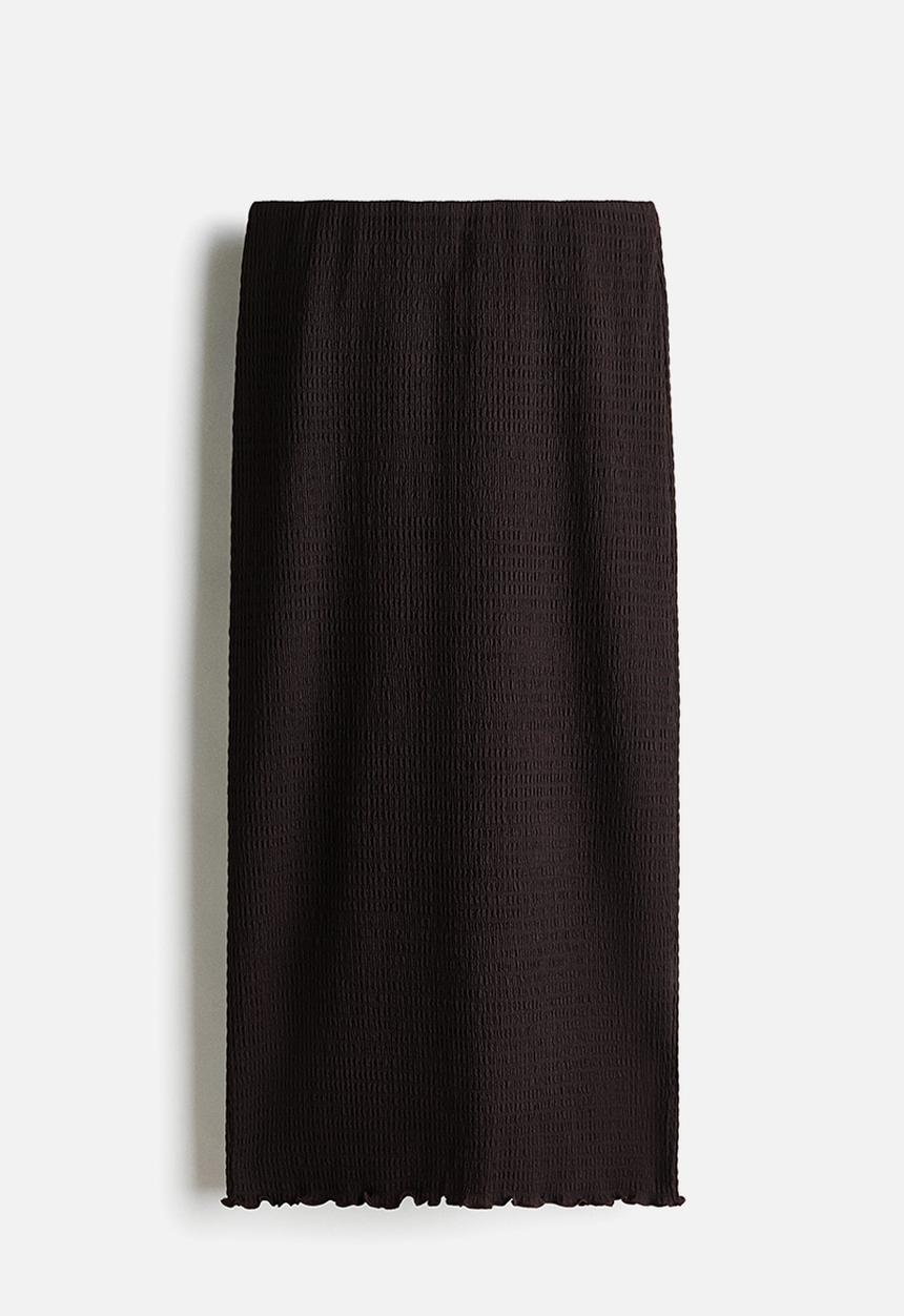 H&M - Smocked skirt - dark brown
