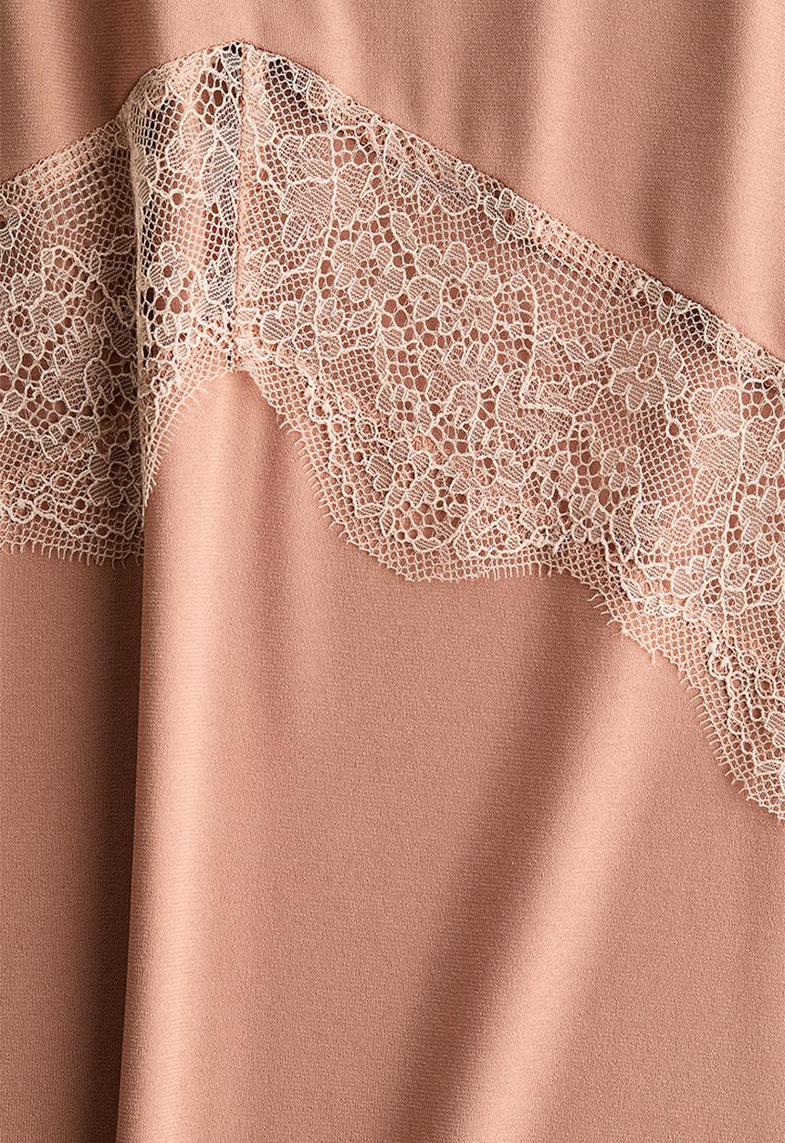H&M - Lace-trimmed dress - beige