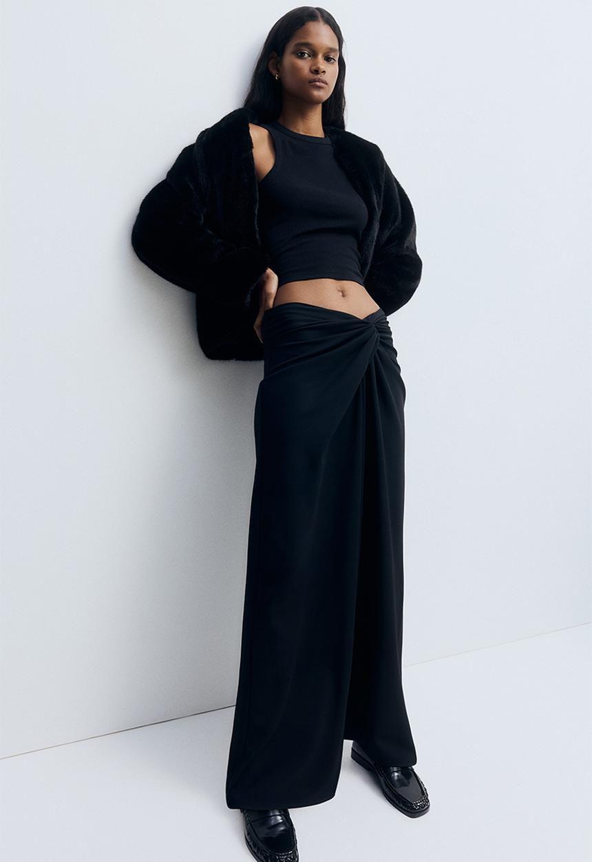 H&M - Twisted-detail trousers - black