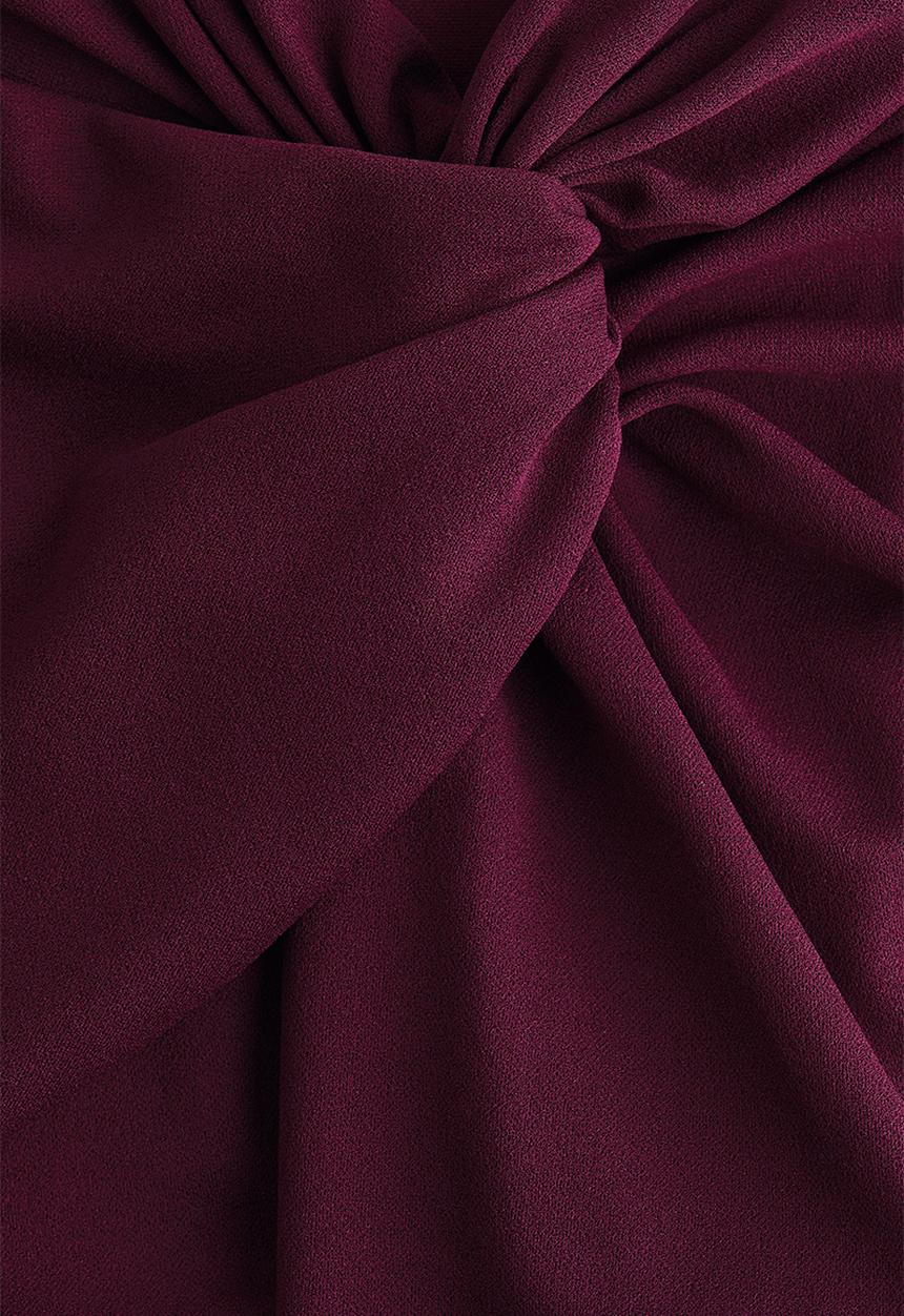 H&M - Twisted-detail trousers - plum red