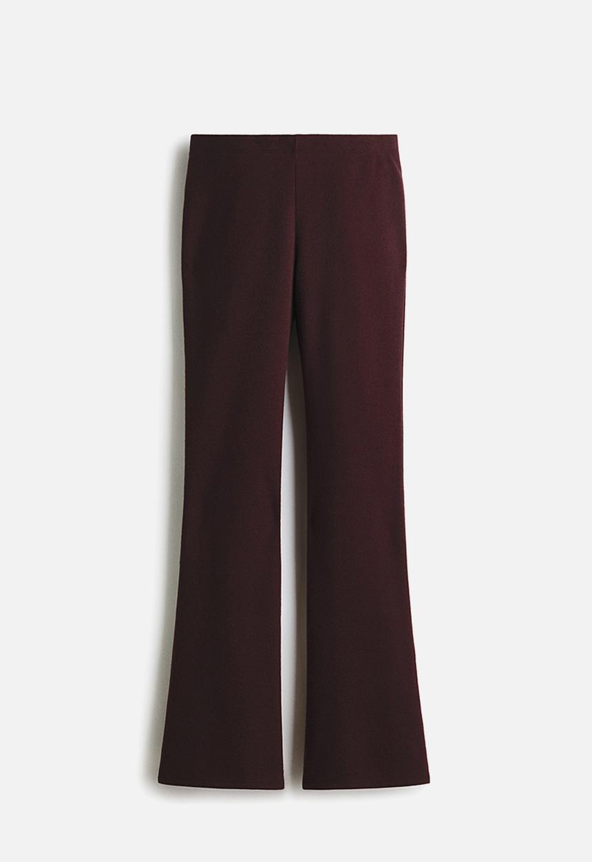 H&M - Flared knitted trousers - plum red