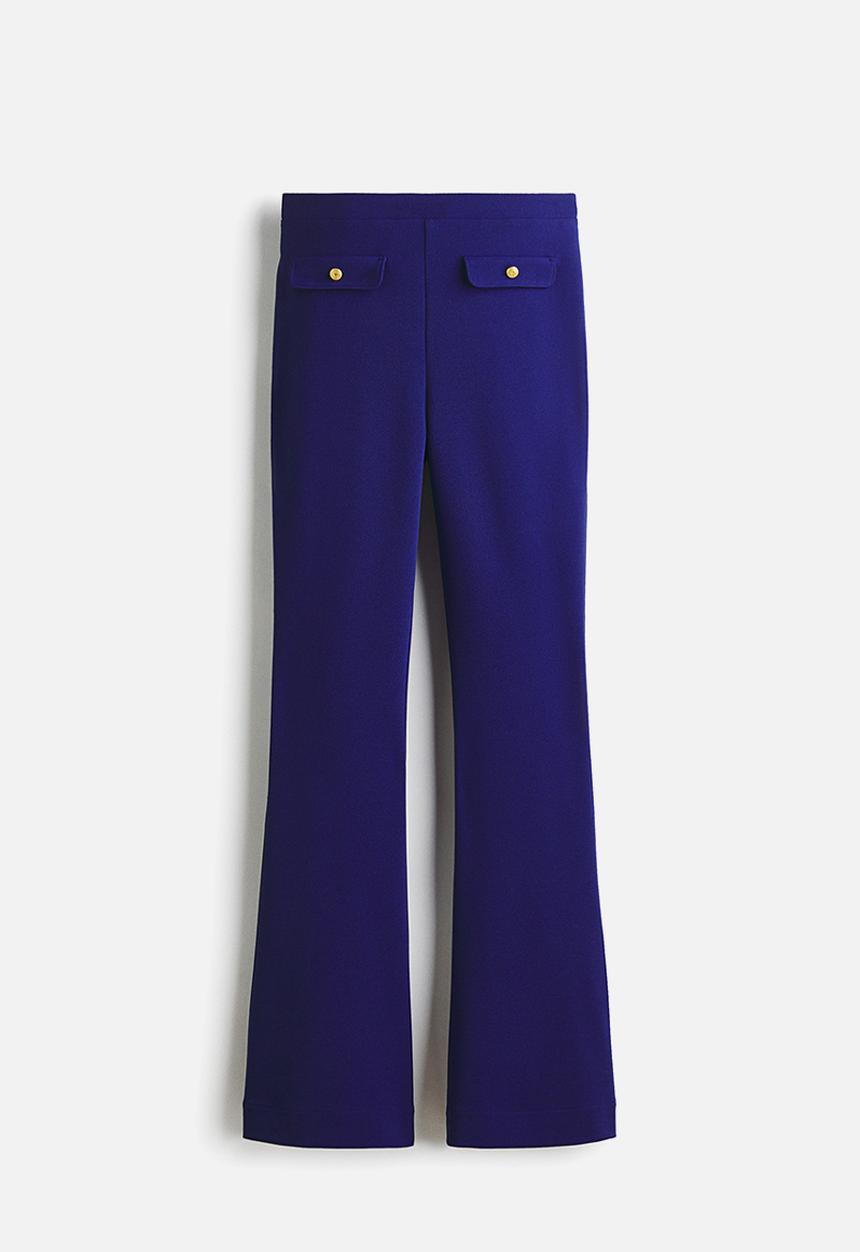H&M - Flared ponte di roma trousers - dark blue