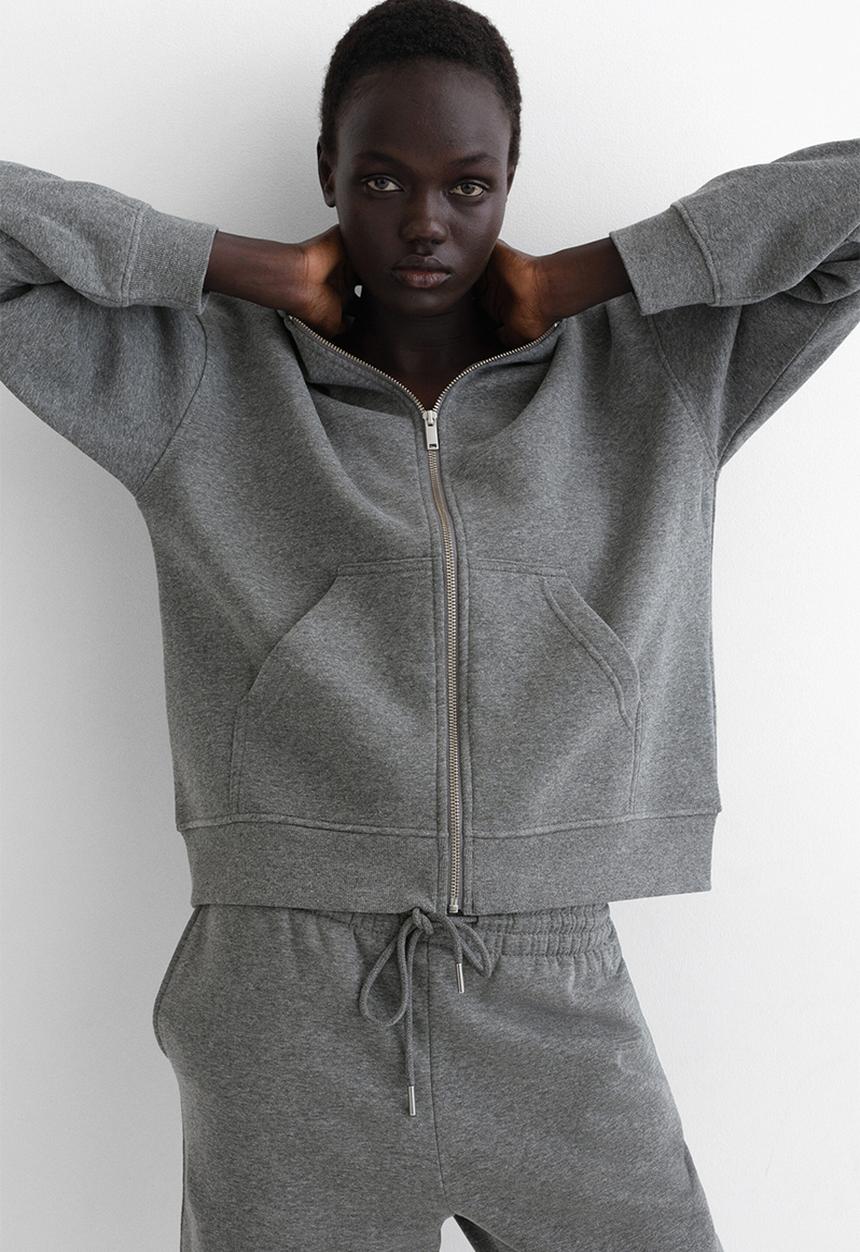 H&M - Zip-through hoodie - grey marl