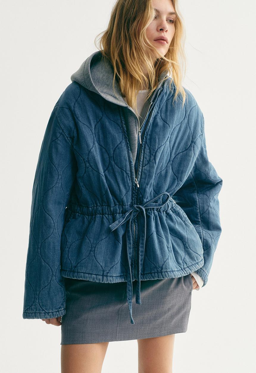 H&M - Quilted denim jacket - denim blue