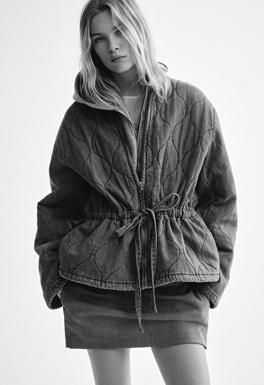H&M - Quilted denim jacket - denim blue