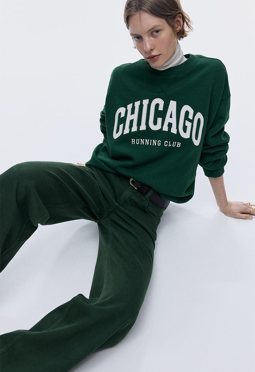 H&M - Wide high jeans - dark green