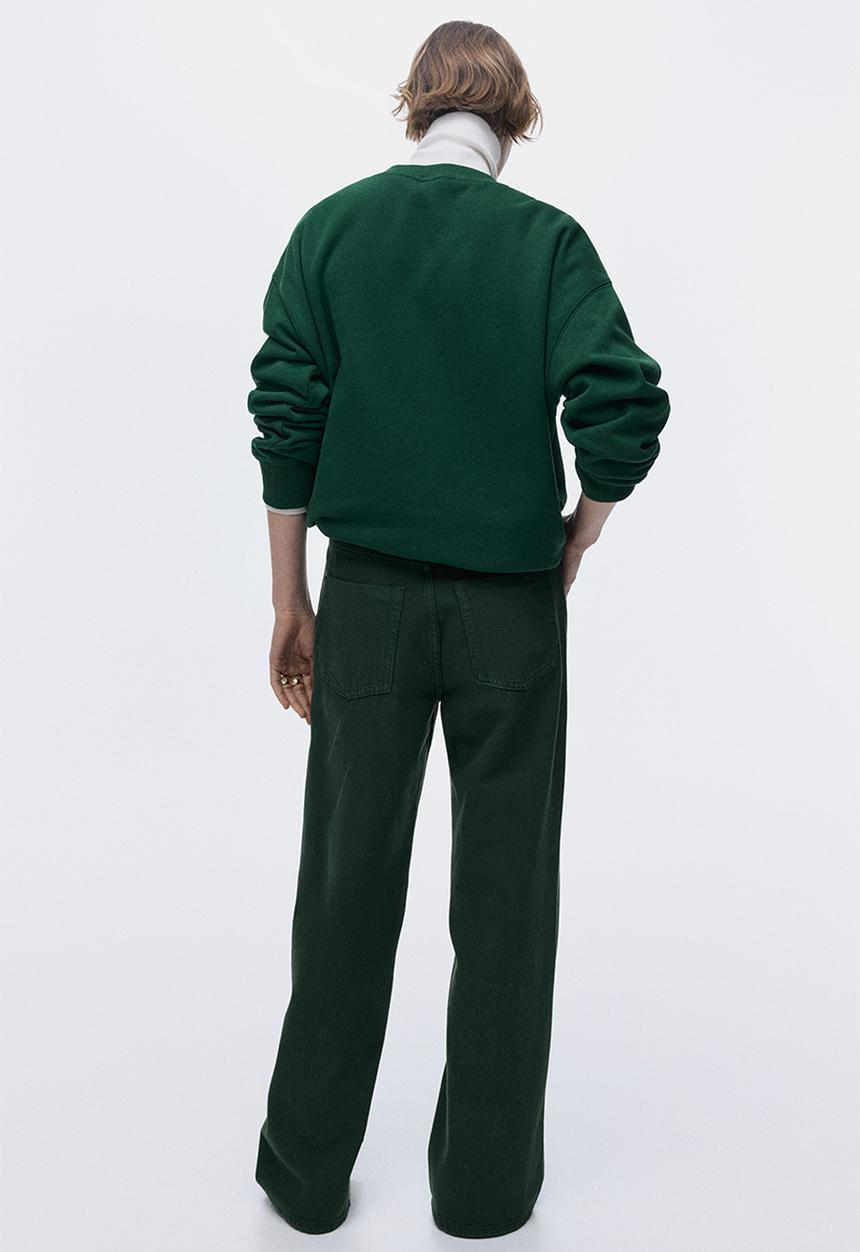 H&M - Wide high jeans - dark green