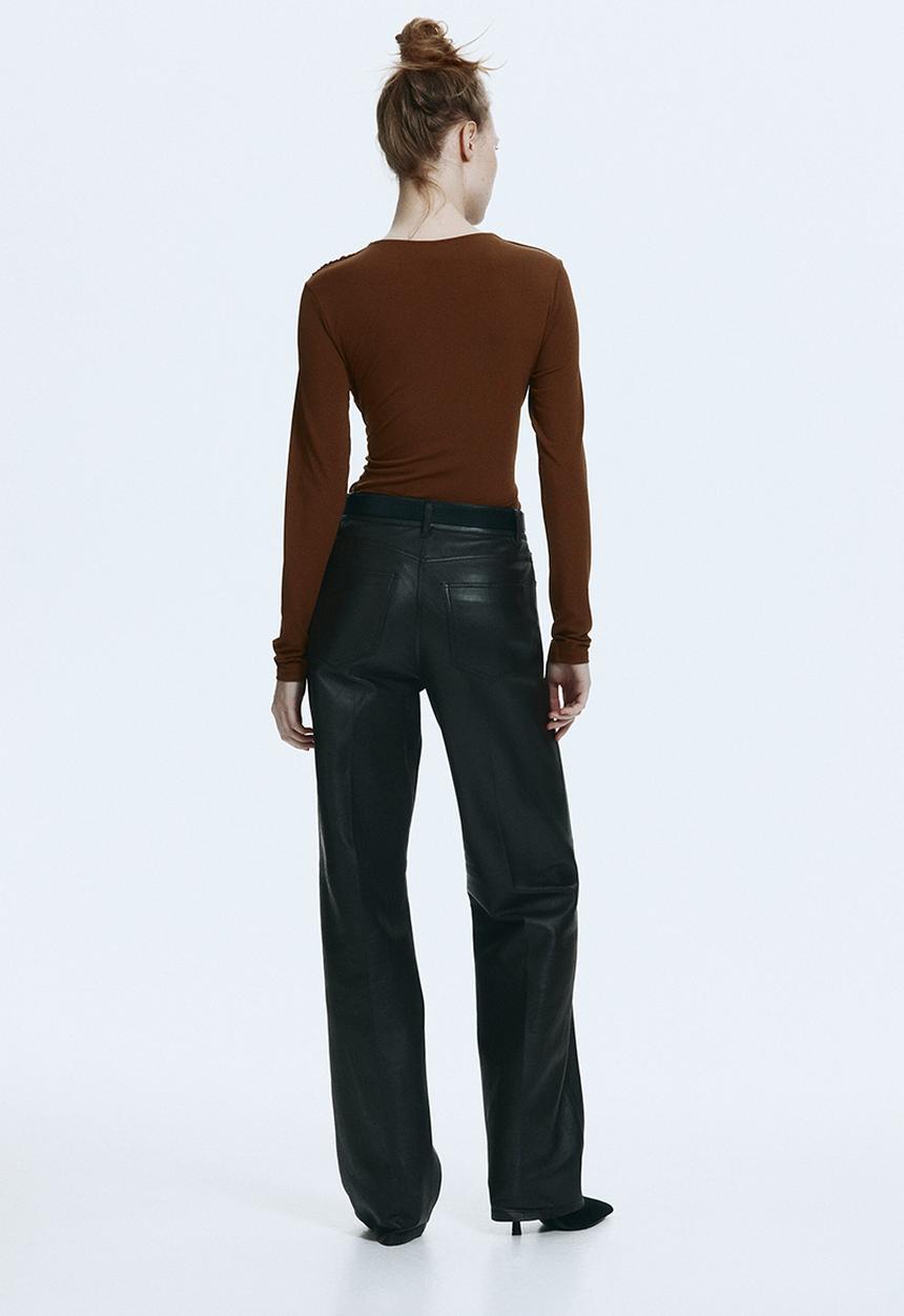H&M - Draped jersey top - brown