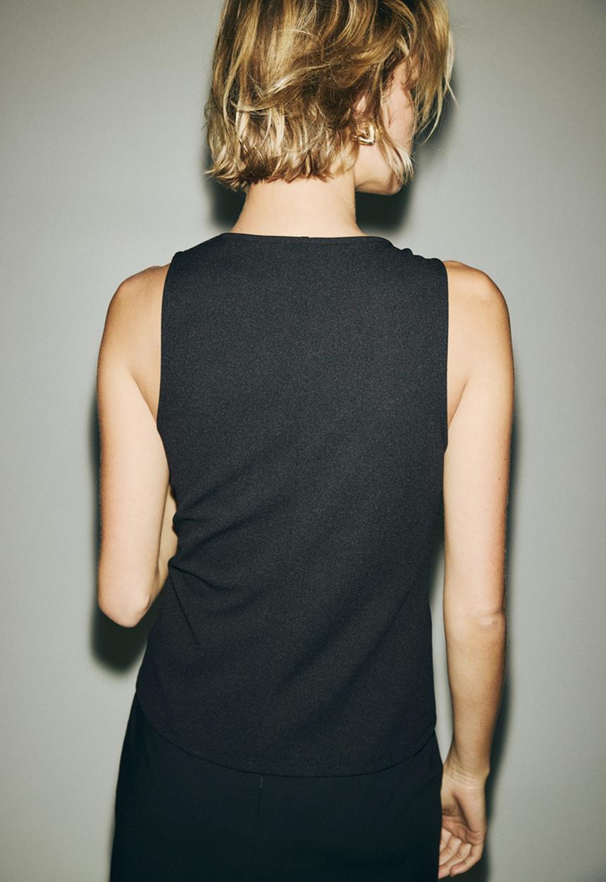 H&M - Cowl-neck vest top - black
