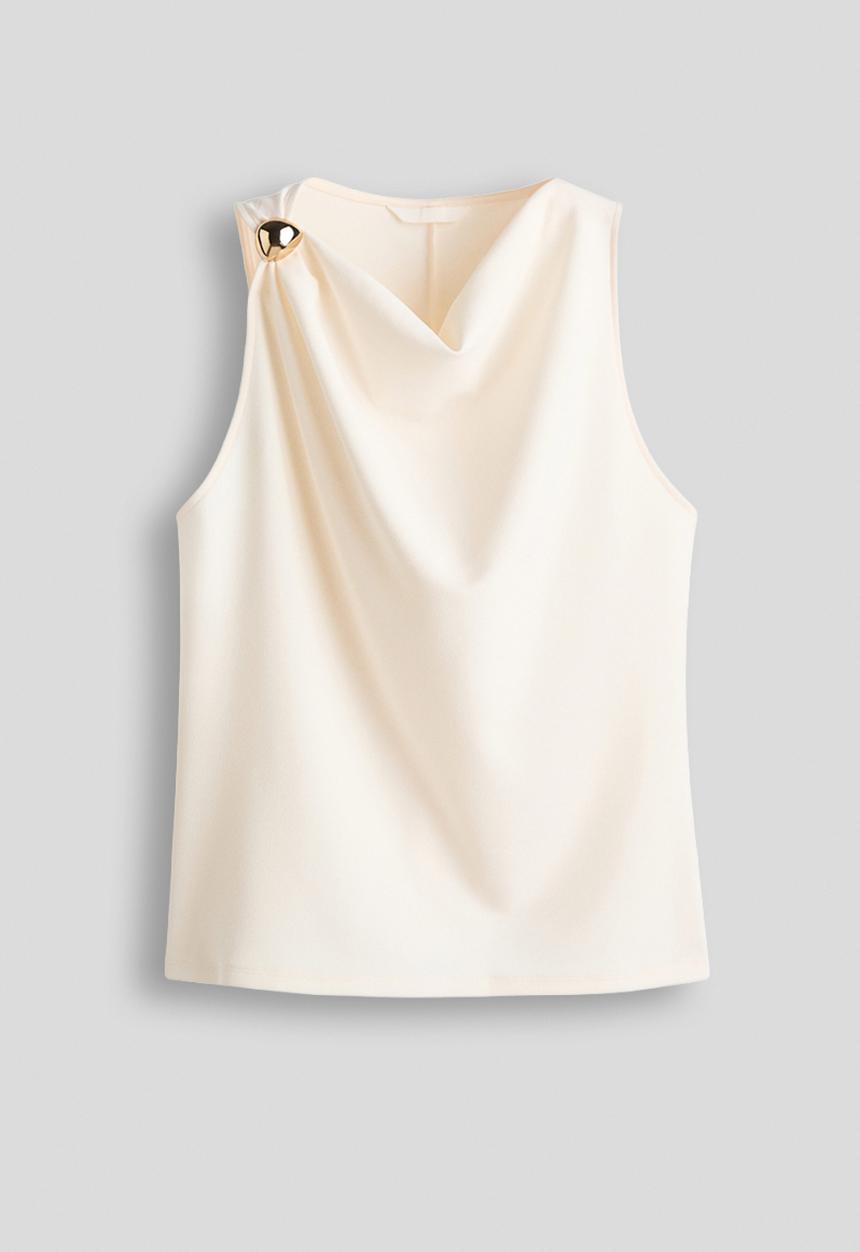 H&M - Cowl-neck vest top - cream