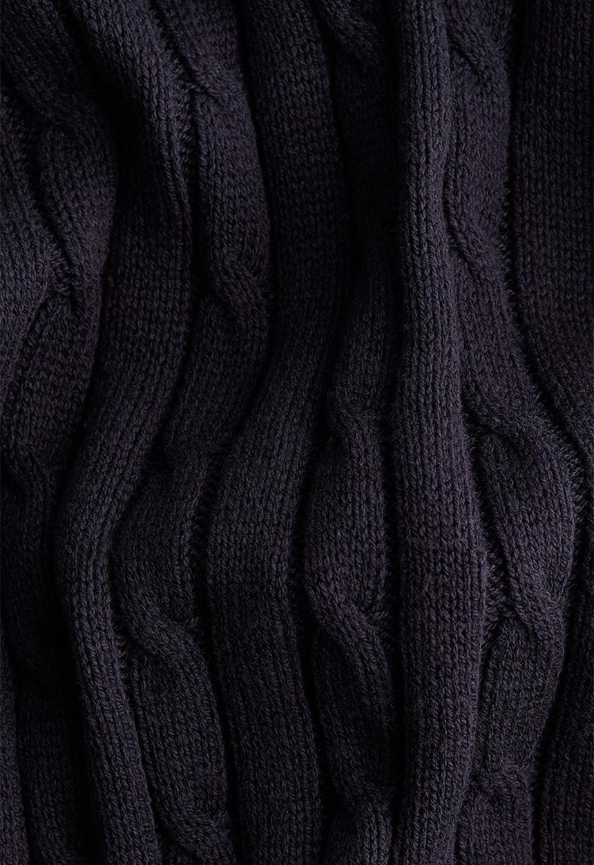 H&M - Cable-knit v-neck jumper - navy blue