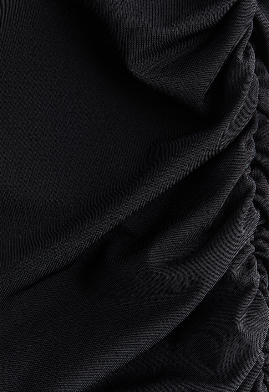 H&M - Draped one-shoulder dress - black