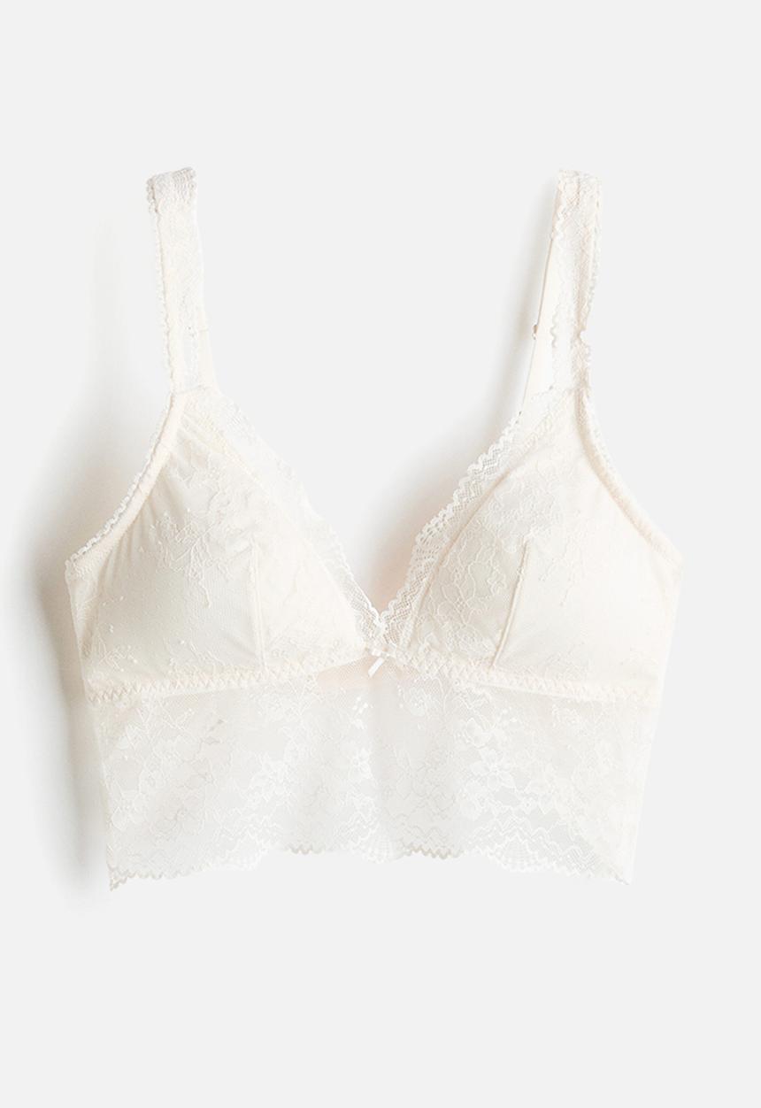 H&M - Padded lace bralette - white