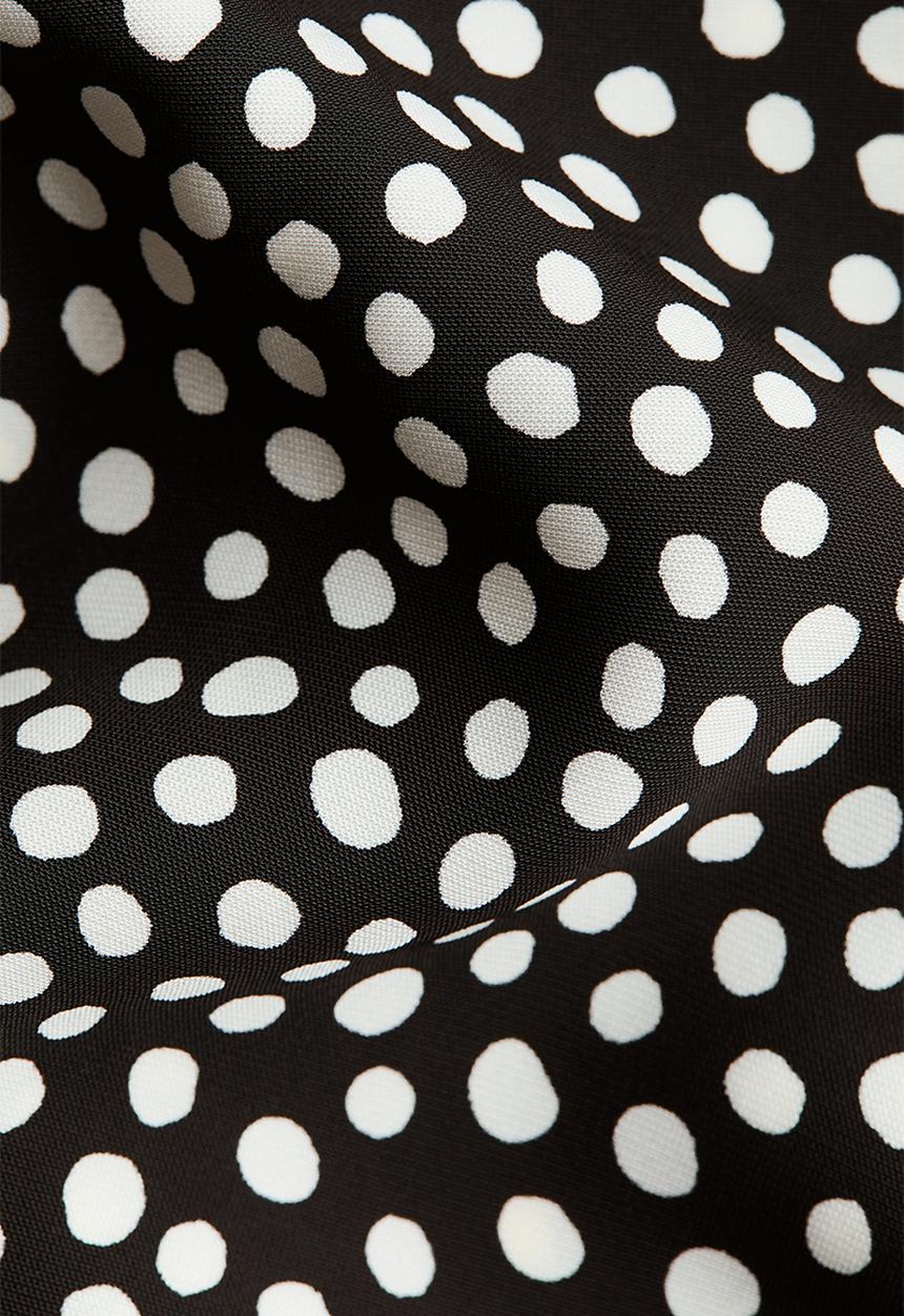 H&M - Scarf-detail cowl-neck blouse - black spotted