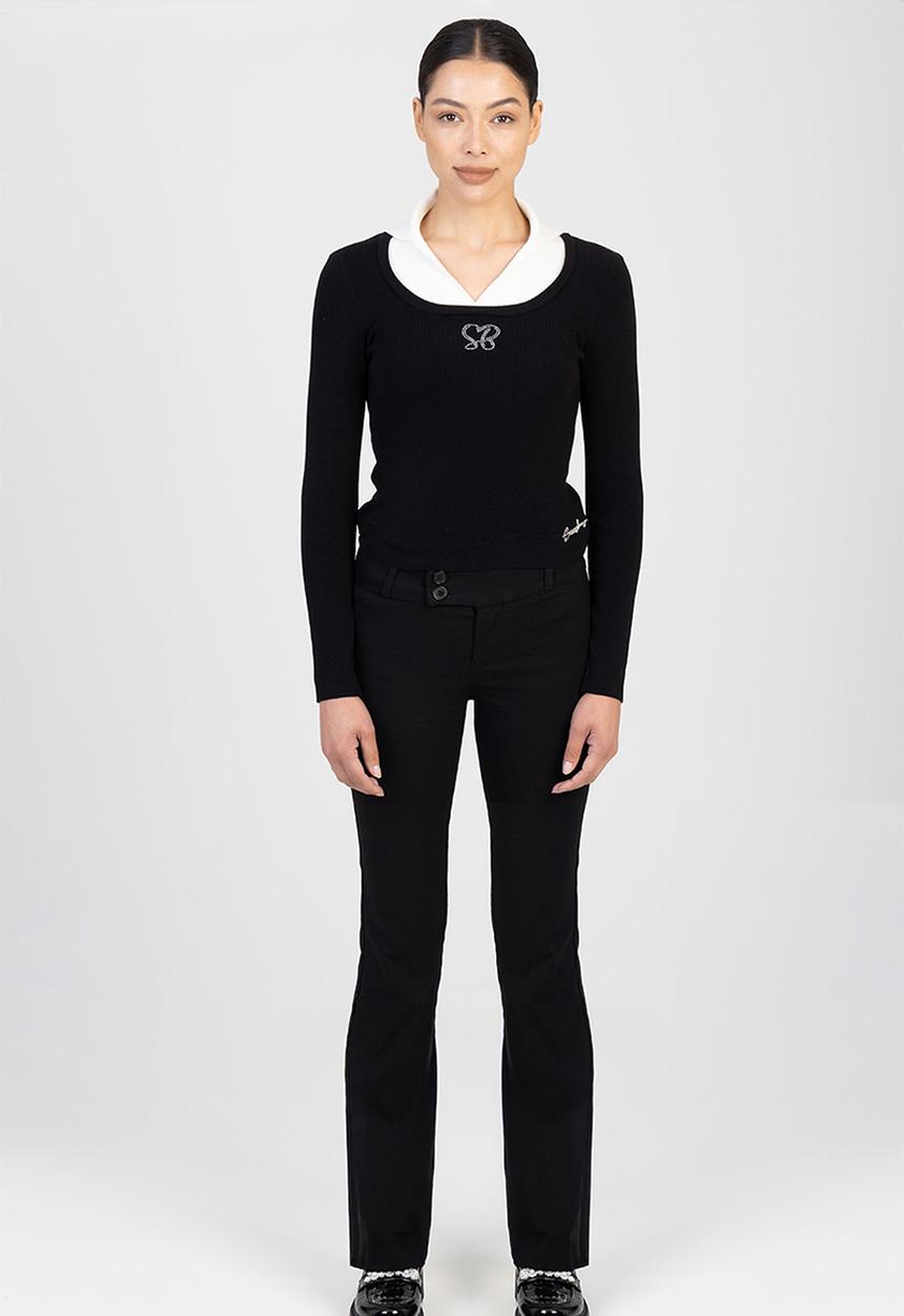 SISSY BOY - Gill Bootleg Trousers - Black