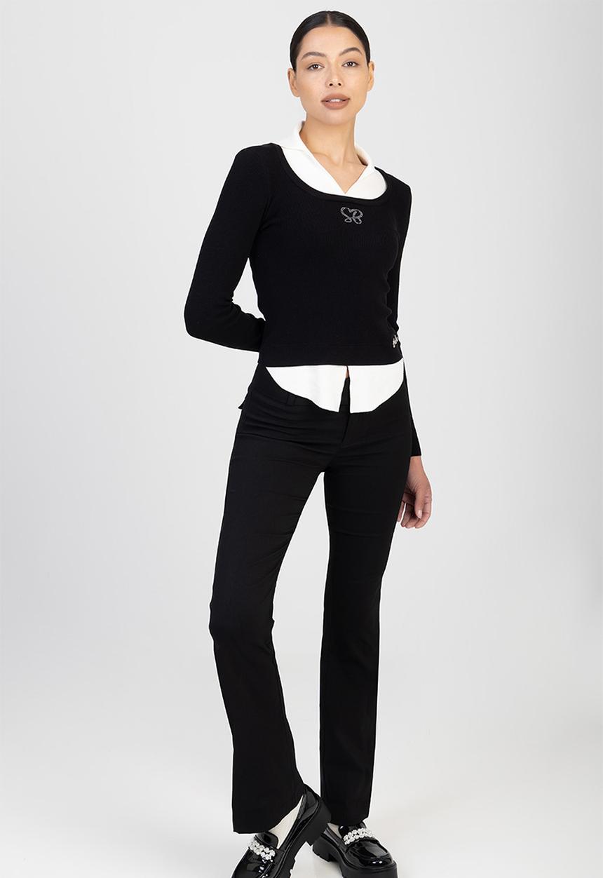 SISSY BOY - Gill Bootleg Trousers - Black