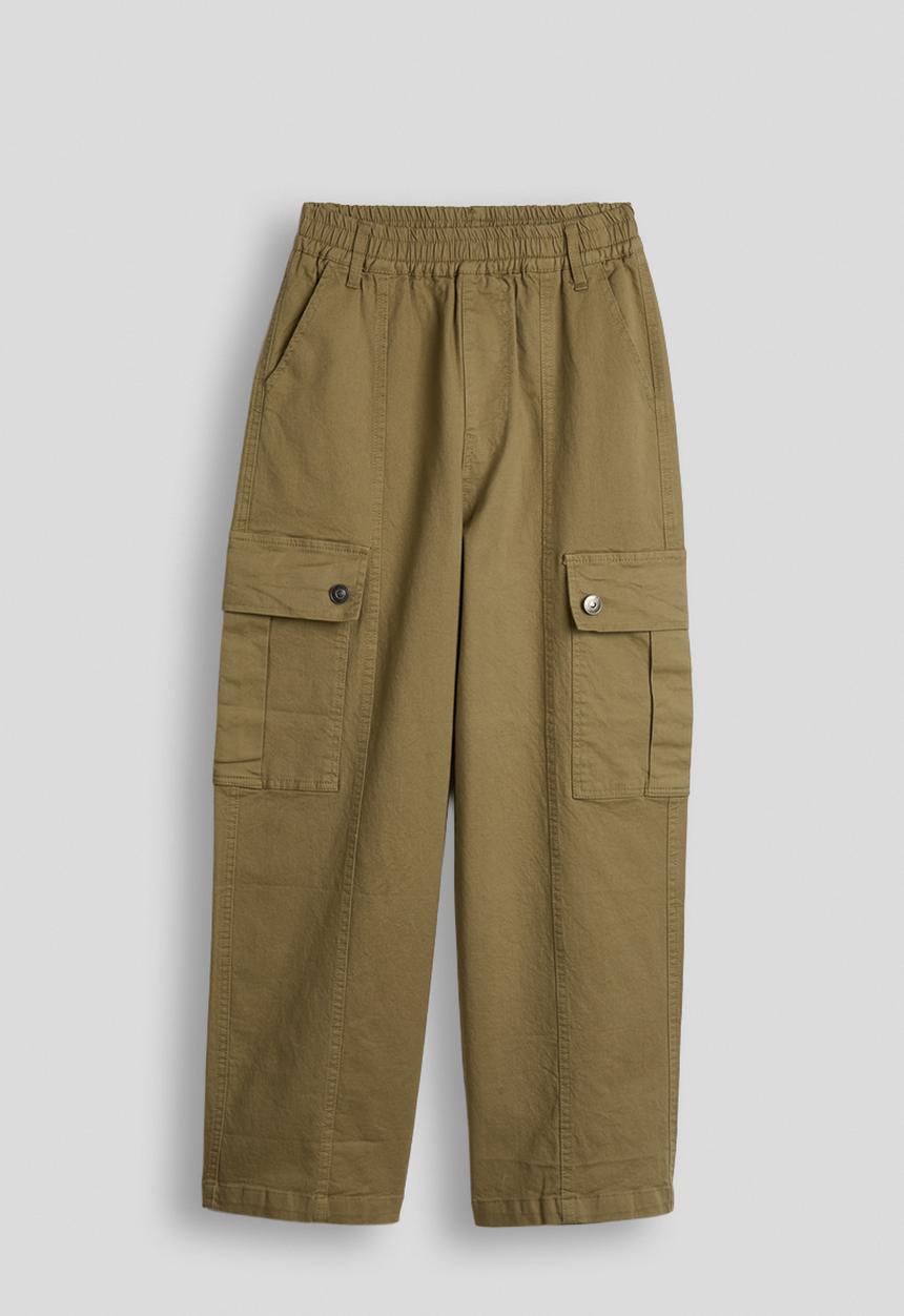 Pop Candy - Wide leg cargo pants - old gold