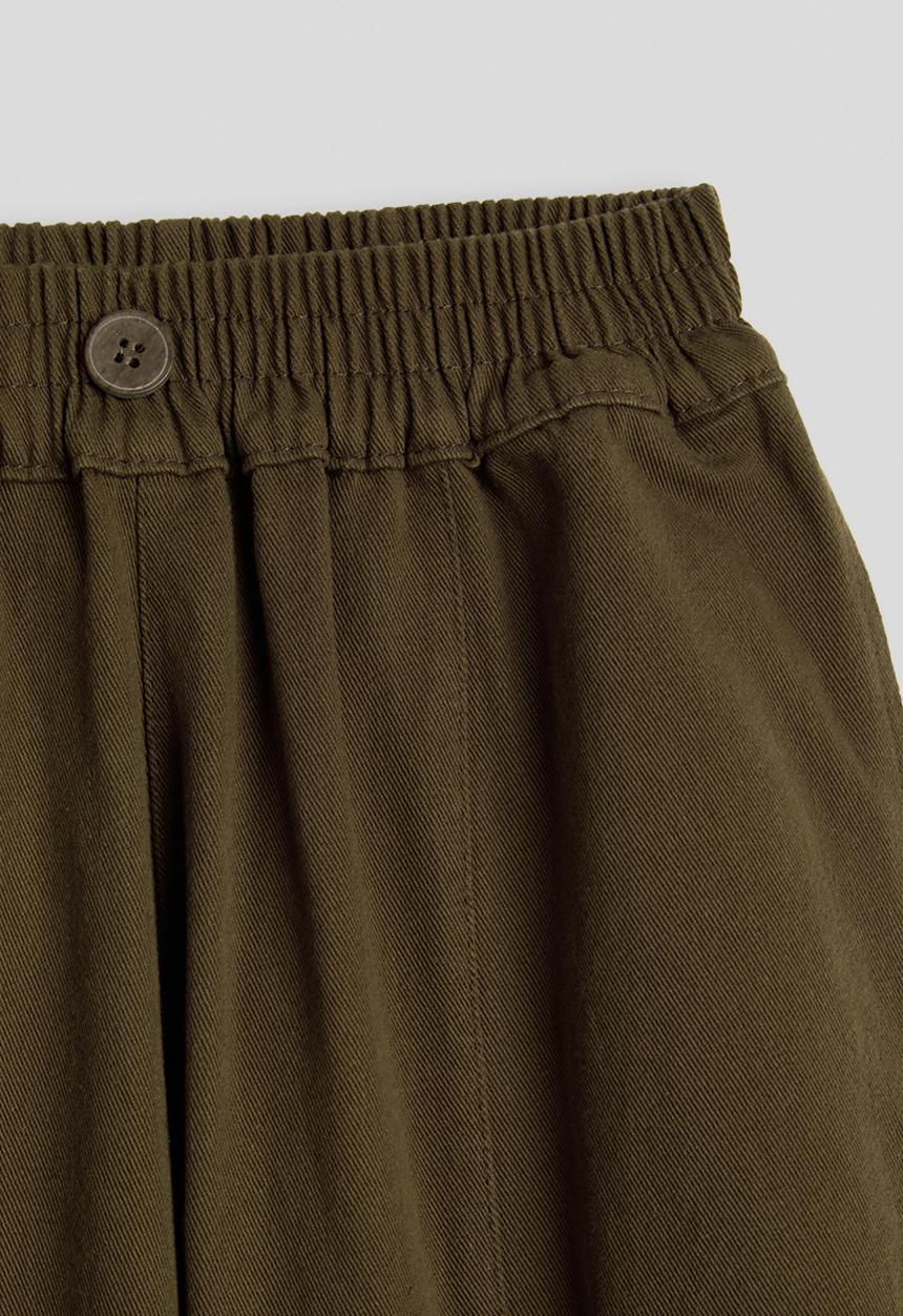 Pop Candy - Pouch effect wide leg pants - dark moss