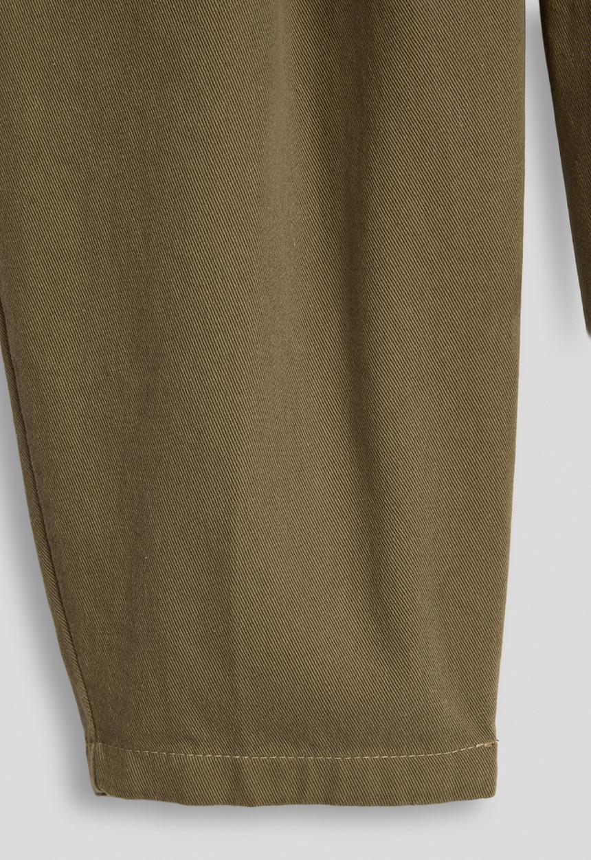 Pop Candy - Twill elasticated waist barrel pants - khaki brown