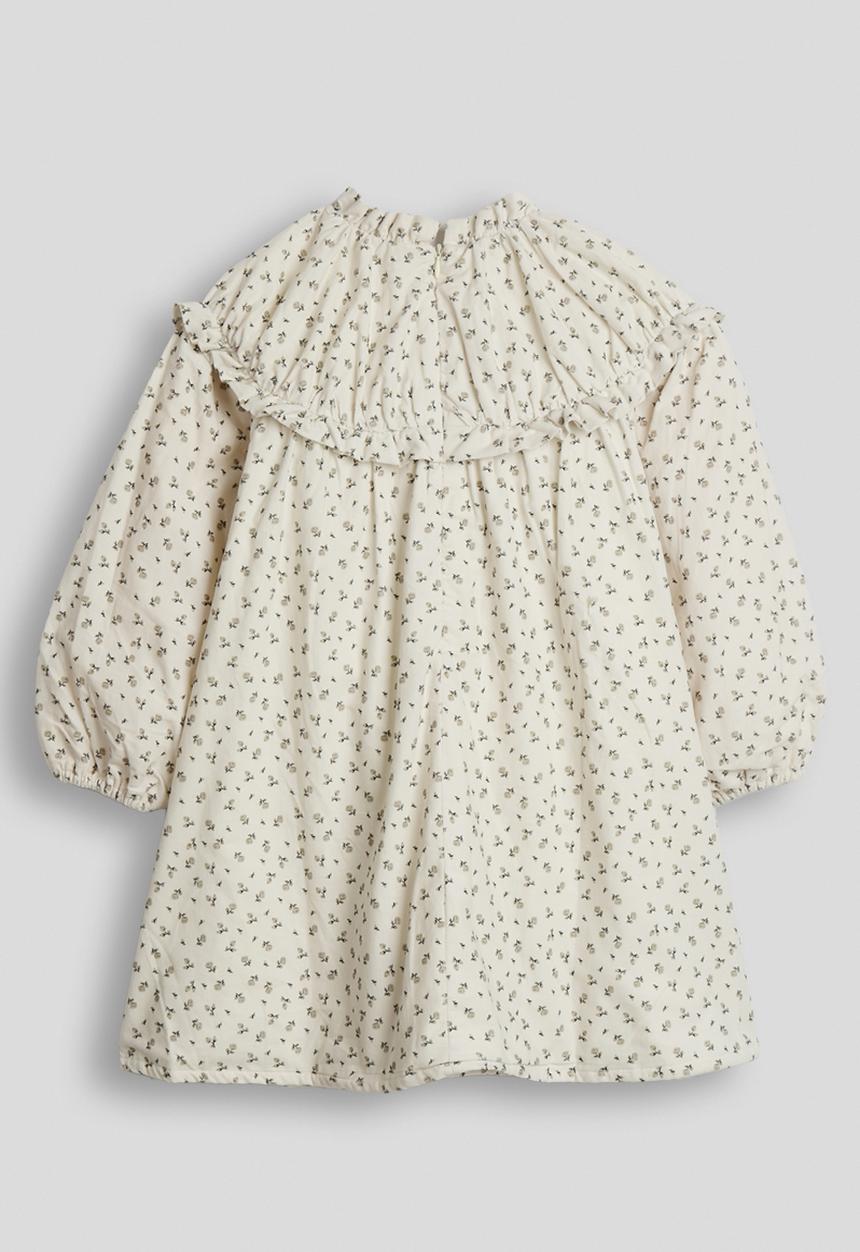 Pop Candy - Ditsy floral oversized ruffle collar dress - off white