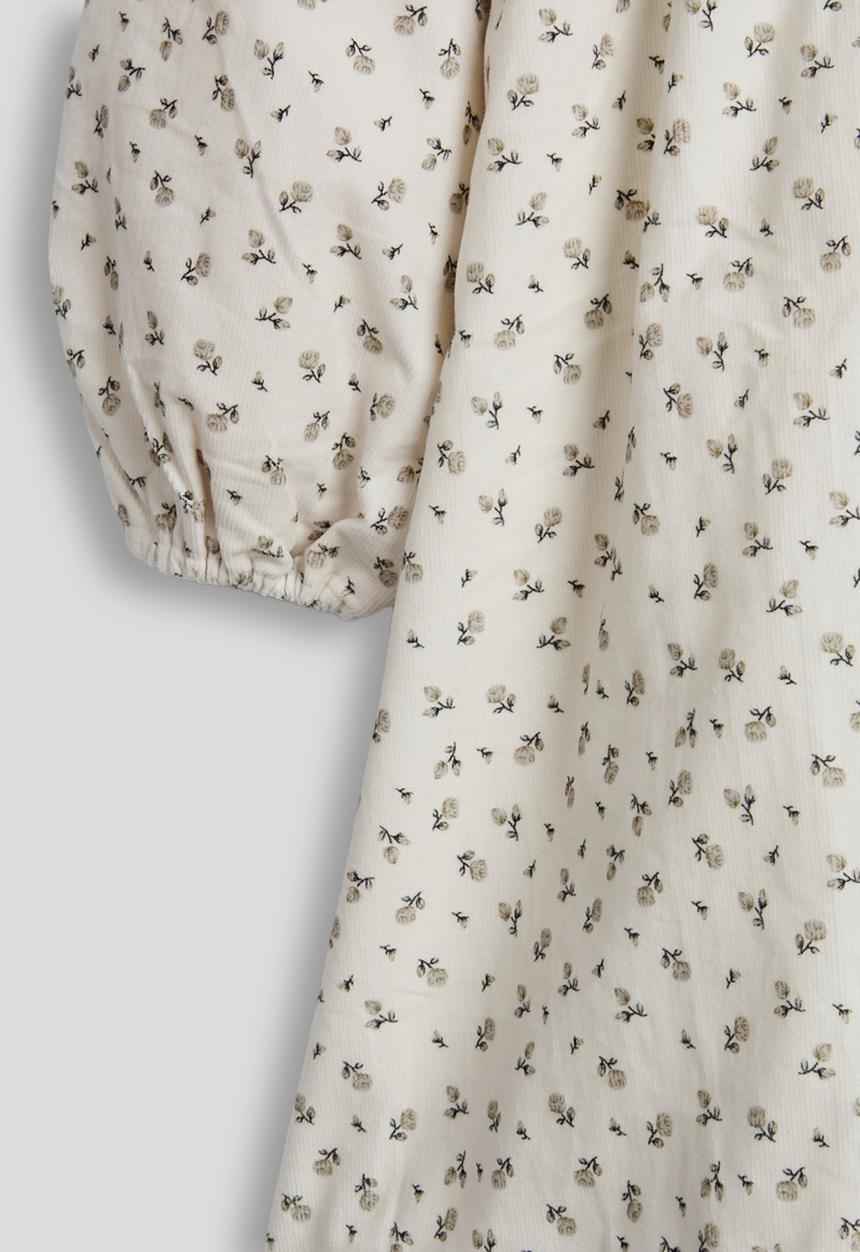 Pop Candy - Ditsy floral oversized ruffle collar dress - off white