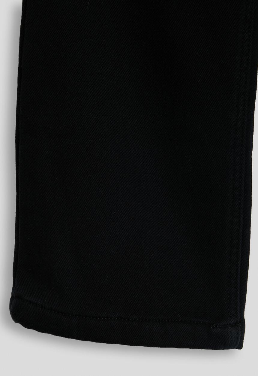 Pop Candy - Wide leg denim jeans with fabric tie belt - black