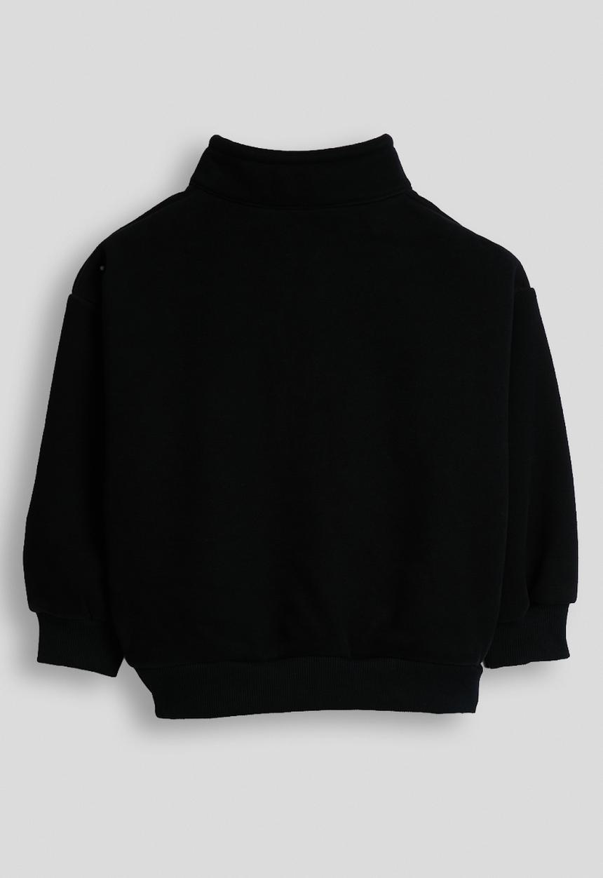 Pop Candy - High neck zip-up sweatshirt - black