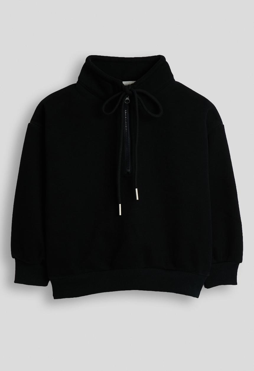 Pop Candy - High neck zip-up sweatshirt - black