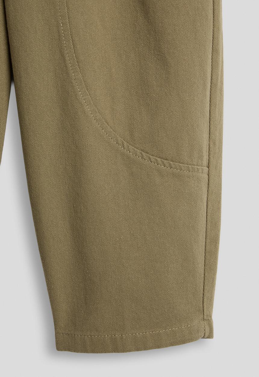 Pop Candy - Twill barrel pants with asymmetrical stylized pockets - khaki
