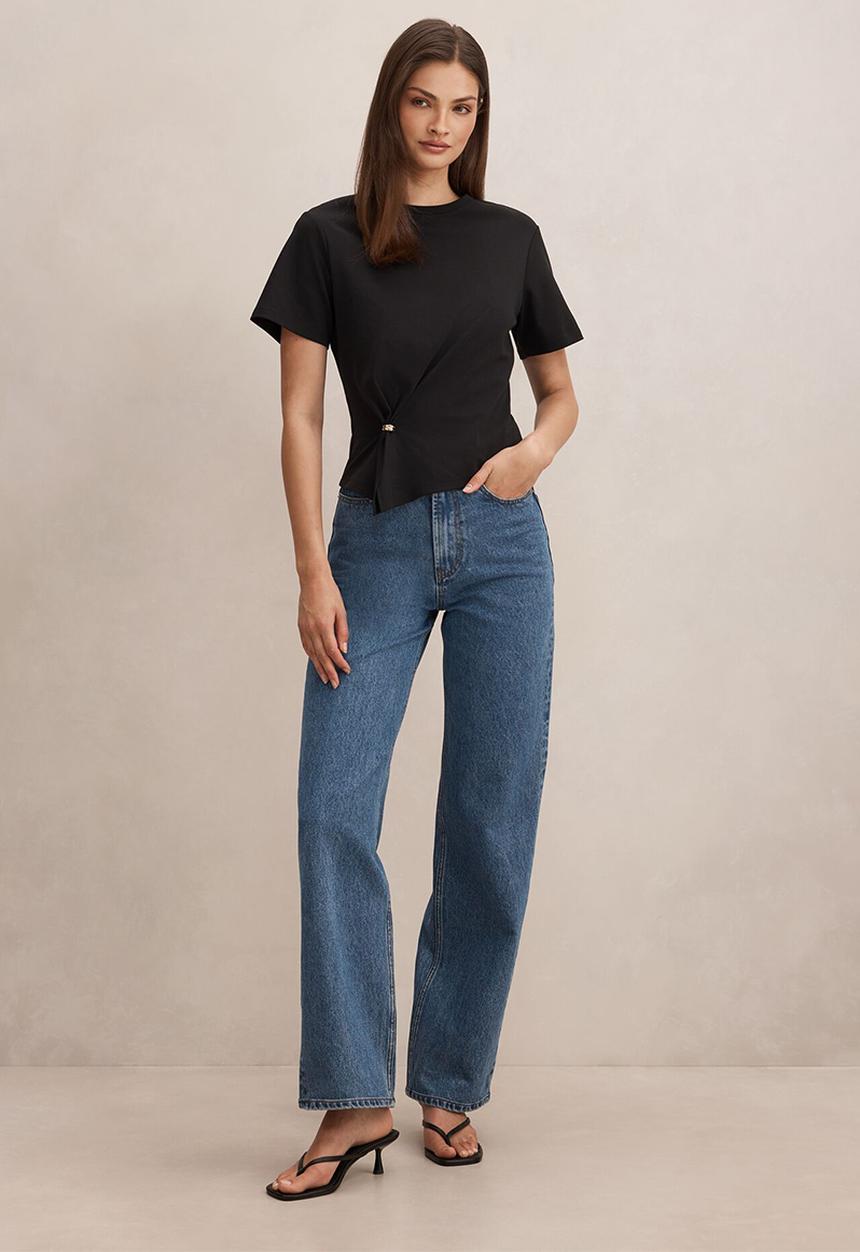 Forever New - Lani hardware detail T-shirt in black