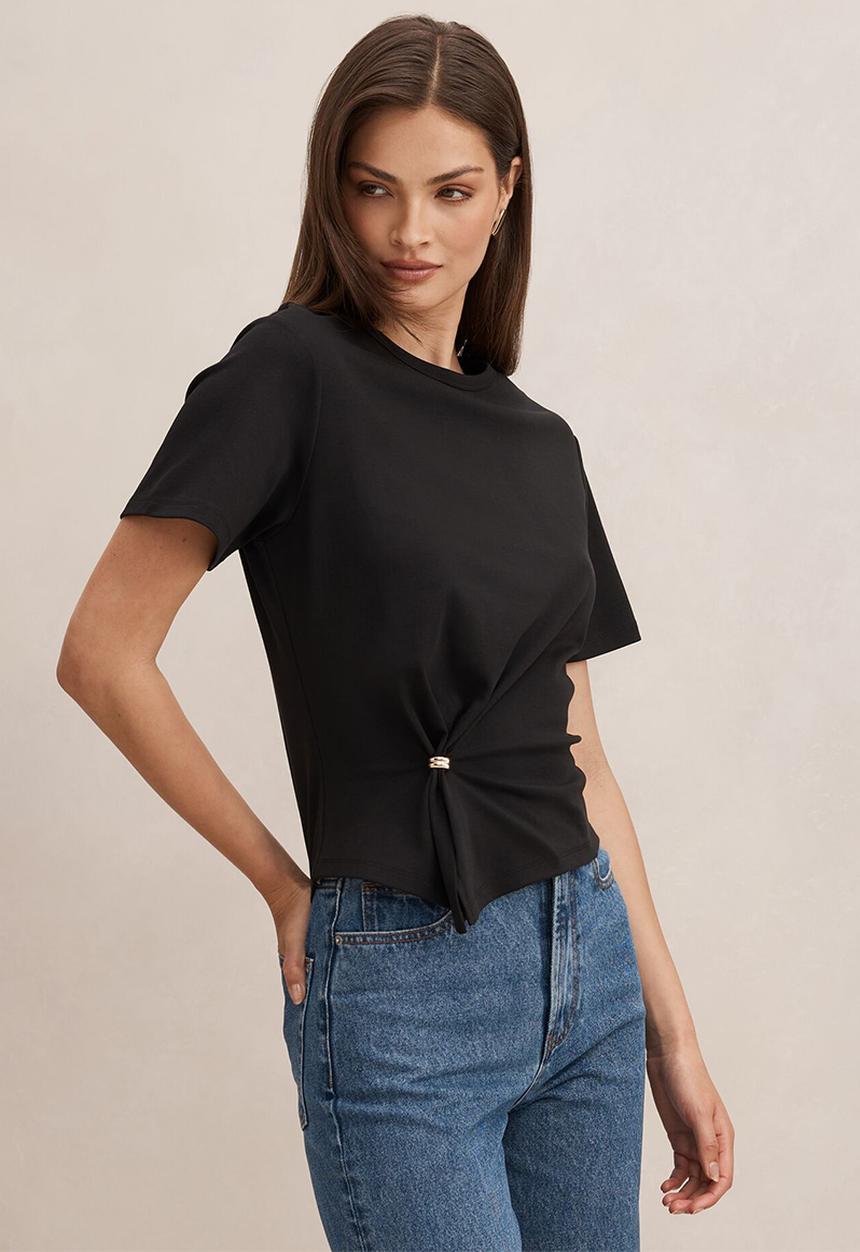 Forever New - Lani hardware detail T-shirt in black