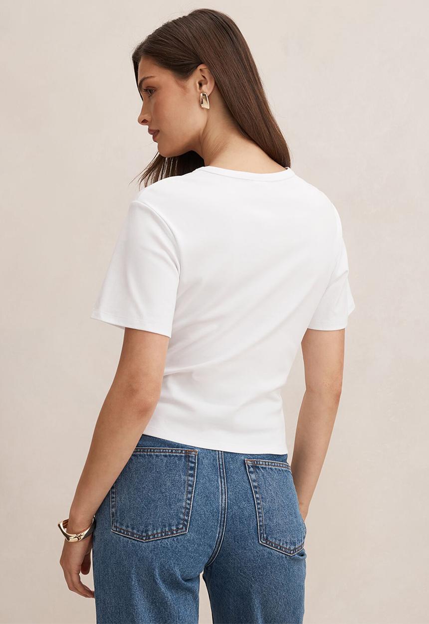 Forever New - Lani hardware detail T-shirt in porcelain