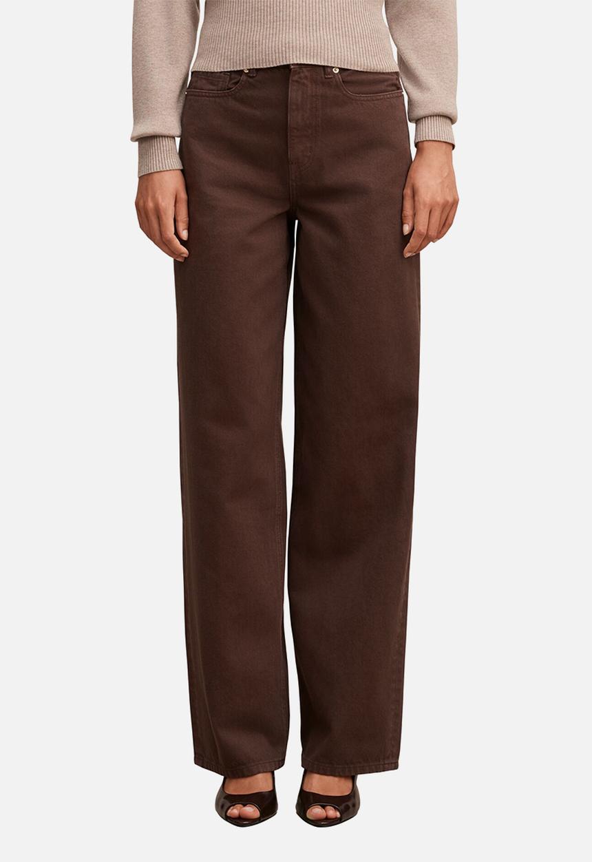 Forever New - Gia high-rise wide leg jeans in chocolate