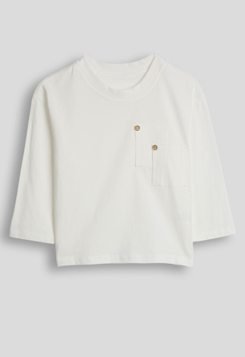 Pop Candy - Overlap pocket tee - white