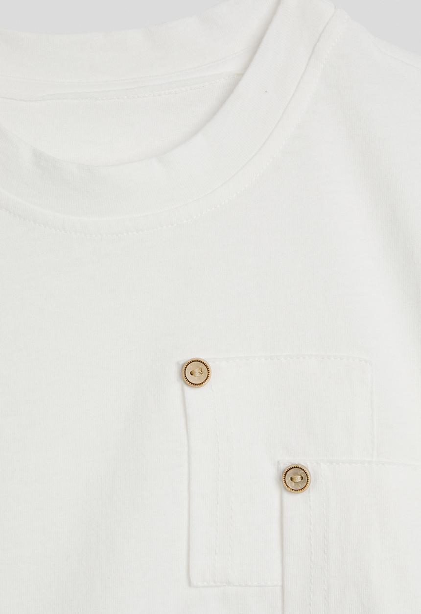 Pop Candy - Overlap pocket tee - white