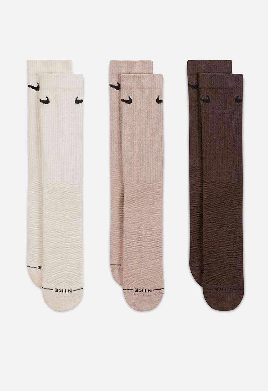 Nike - NSW Everyday Elevated Crew Socks (3 Pairs) - Beige/Browns/Ass
