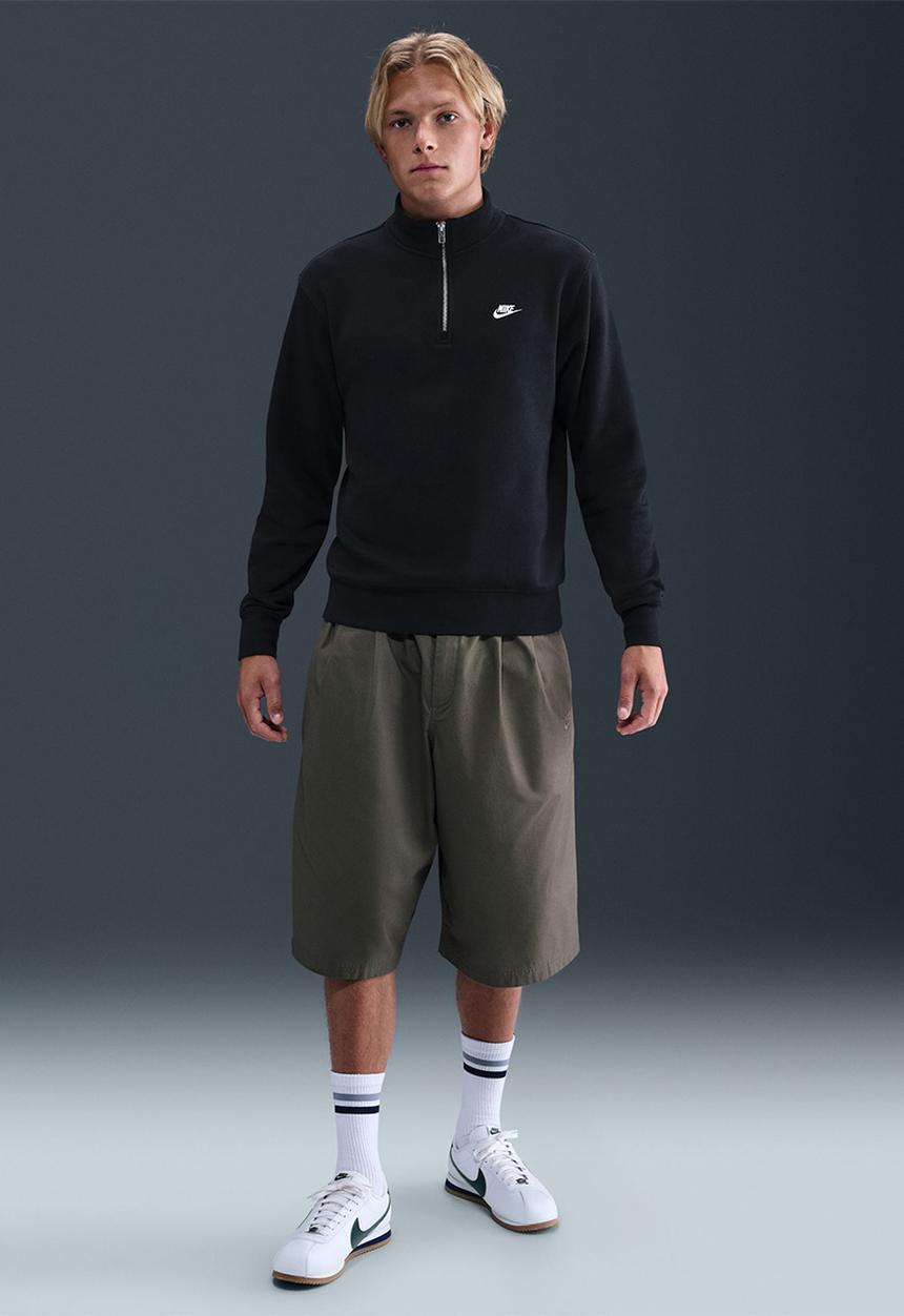 Nike - NSW Club  1/2-Zip Fleece Top - Black