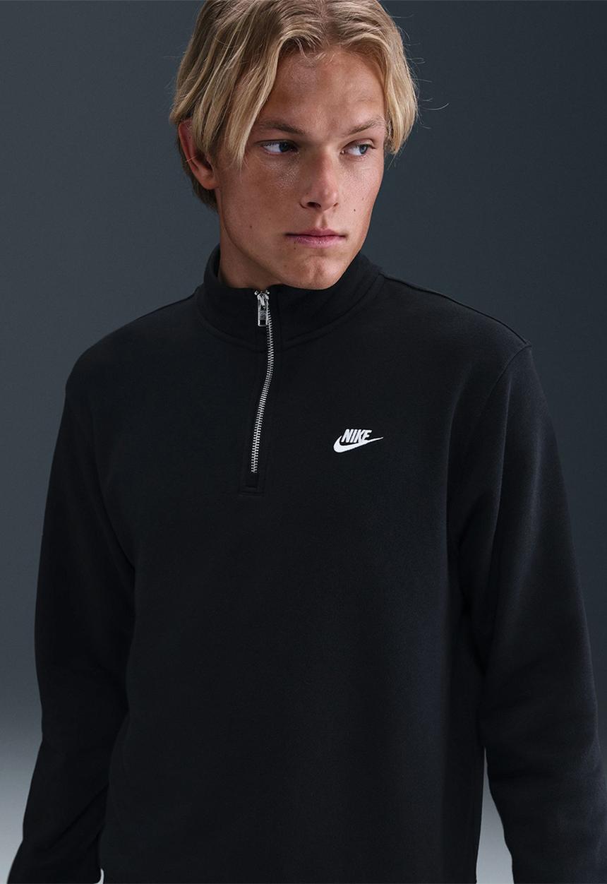 Nike - NSW Club  1/2-Zip Fleece Top - Black