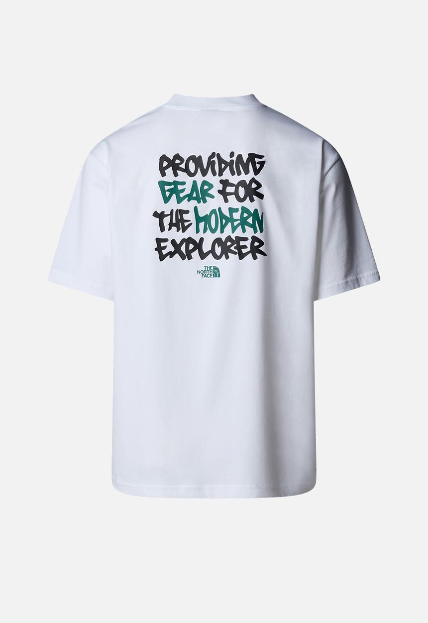 The North Face - M S/S Graffiti Style Tee Oversize Fit - Tnf White/Black-Evergreen