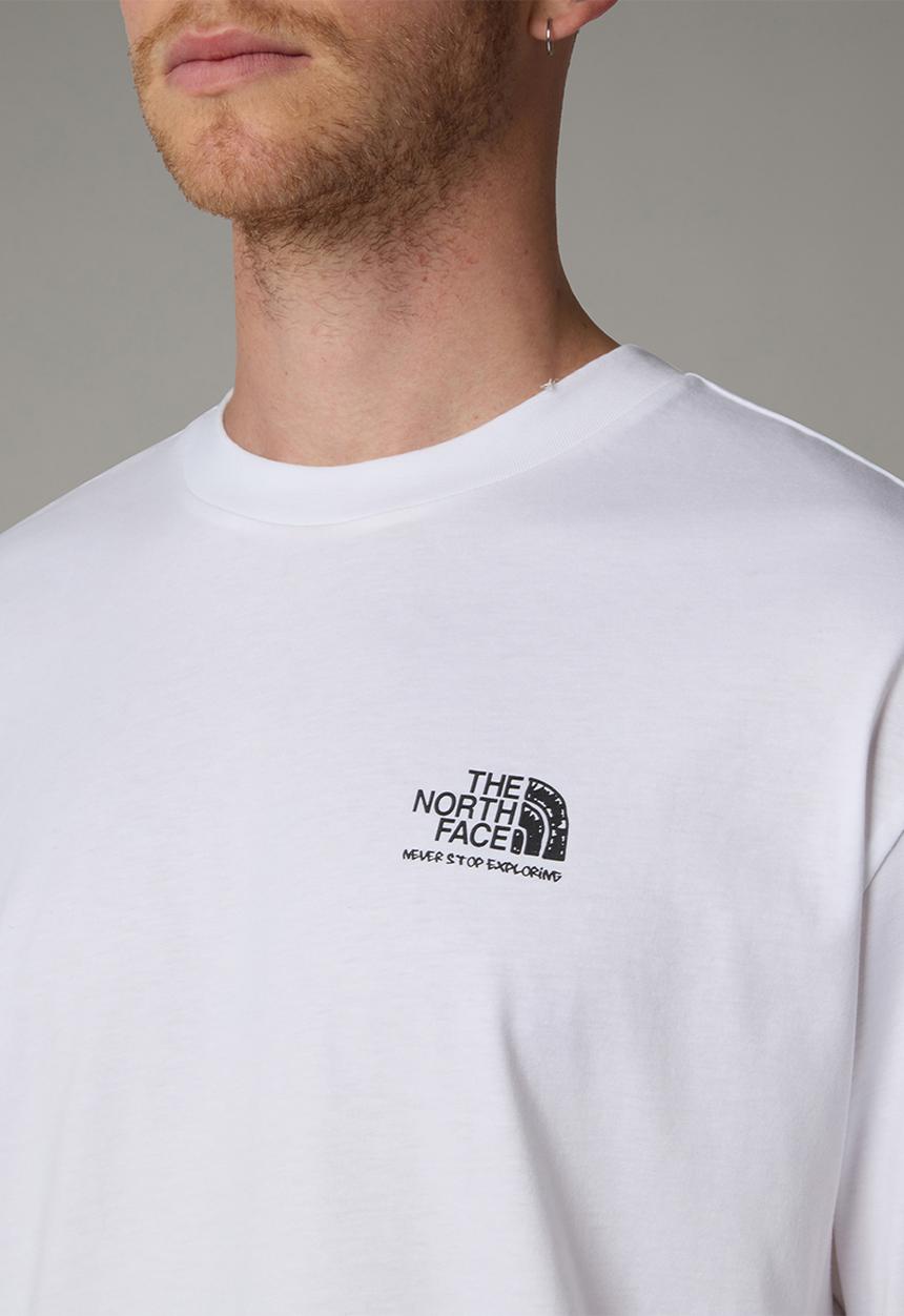The North Face - M S/S Graffiti Style Tee Oversize Fit - Tnf White/Black-Evergreen
