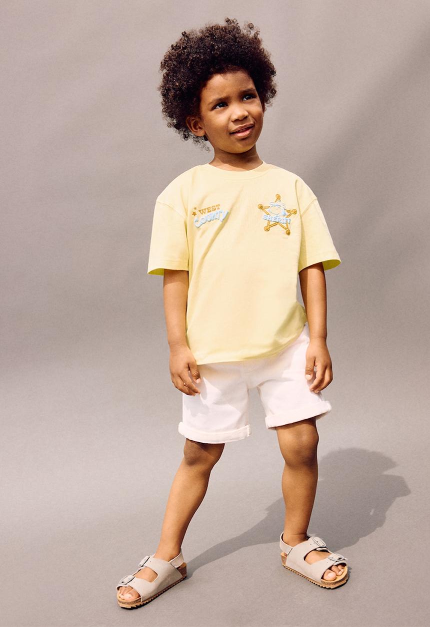 MANGO - T-Shirt Snsherif - Amarillo Pastel