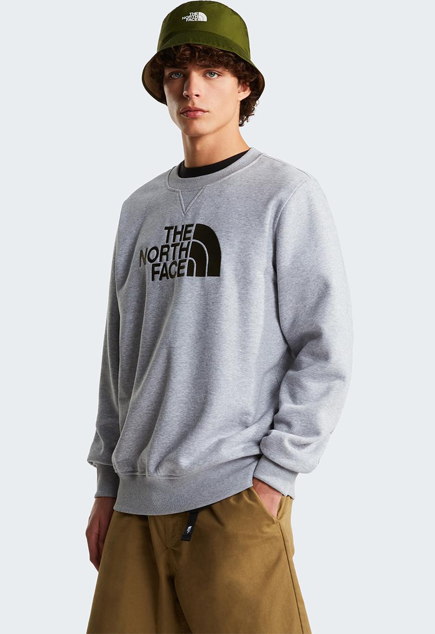 The North Face - Drew Peak Regular Crew - Tnf Light Grey Heather-New Taupe Green