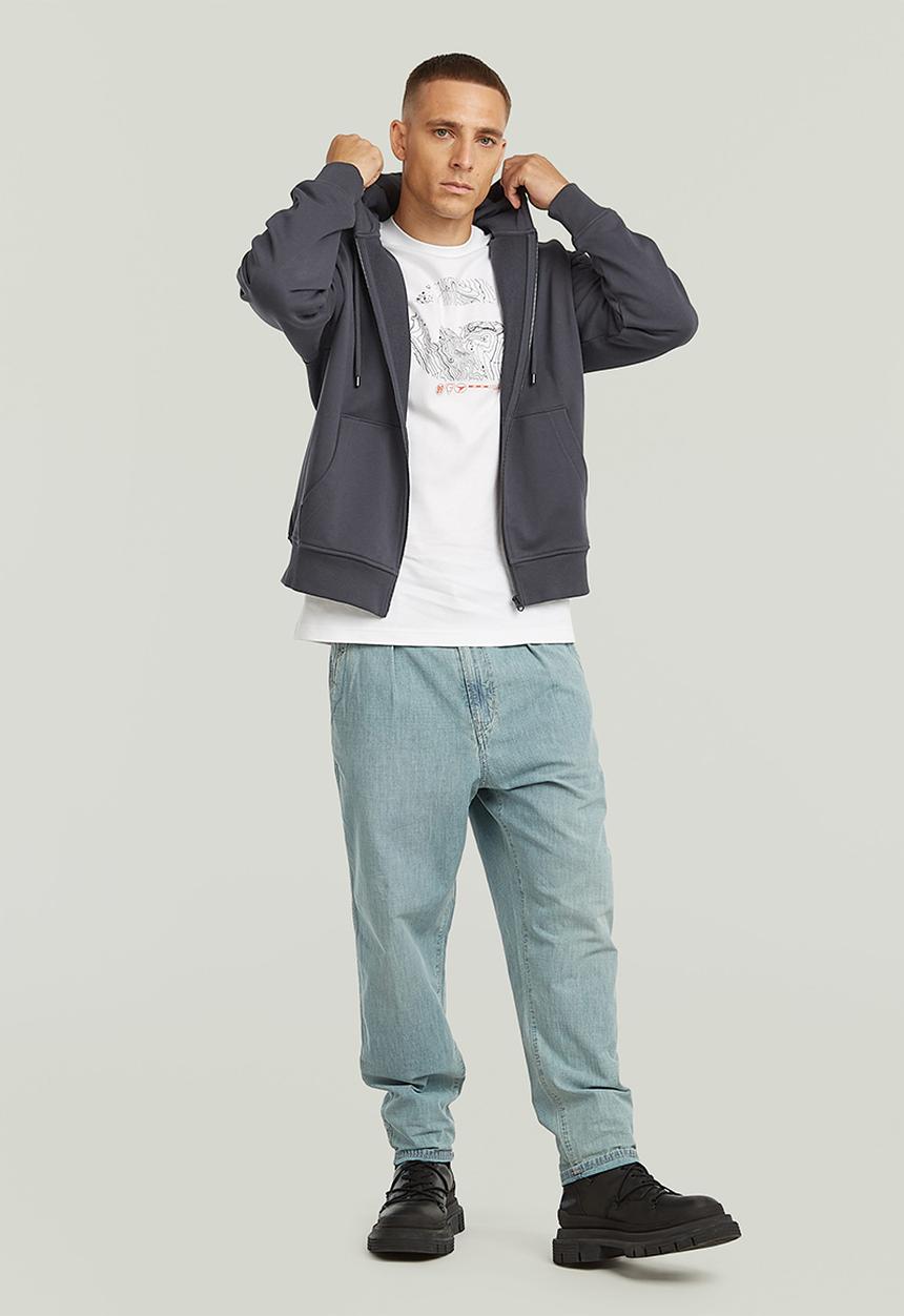 G-STAR - Back Gr Loose Hdd Zip Sw - Petrol