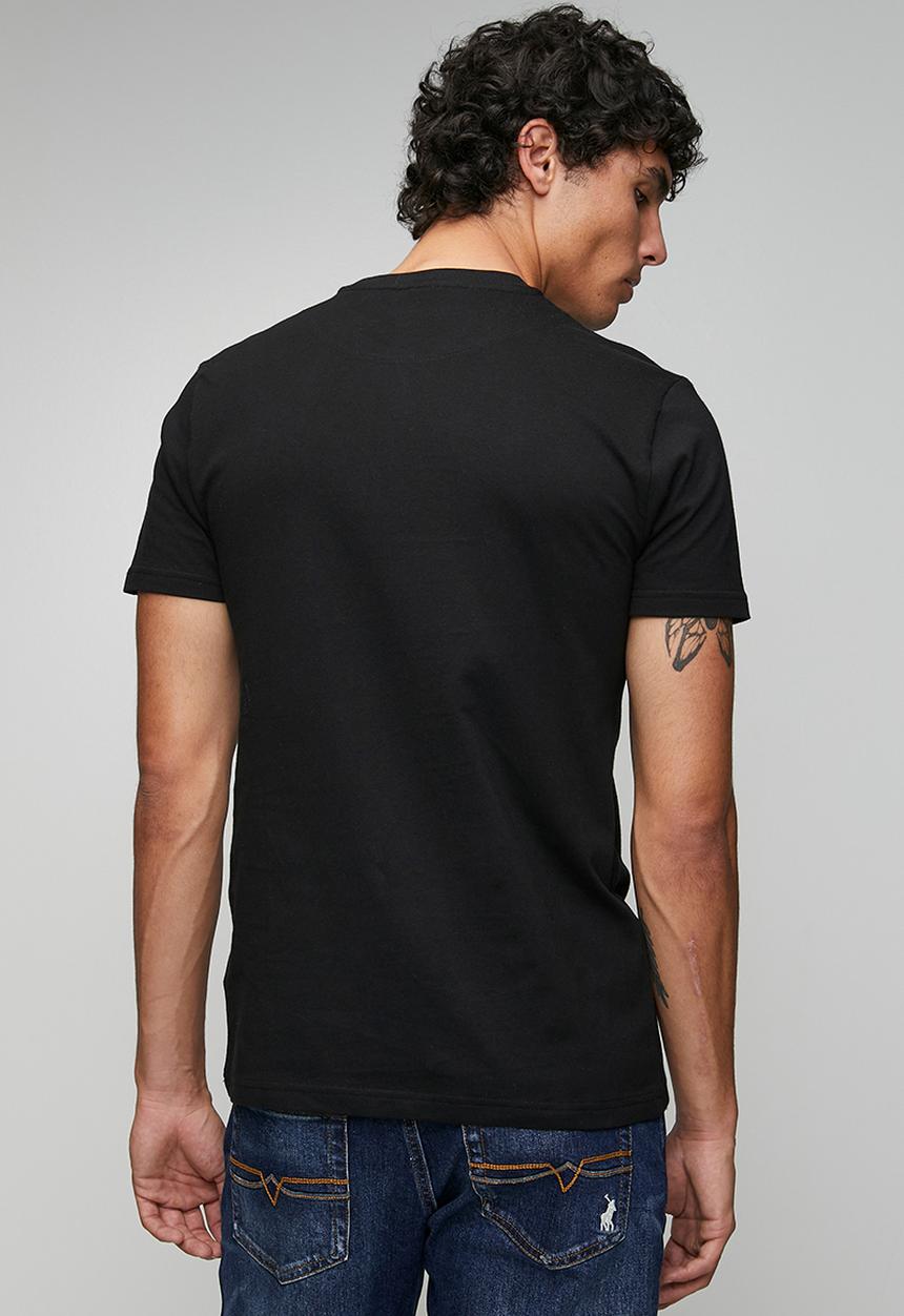 POLO - Hakeem Line Pony Printed Short Sleeve Tee - Black